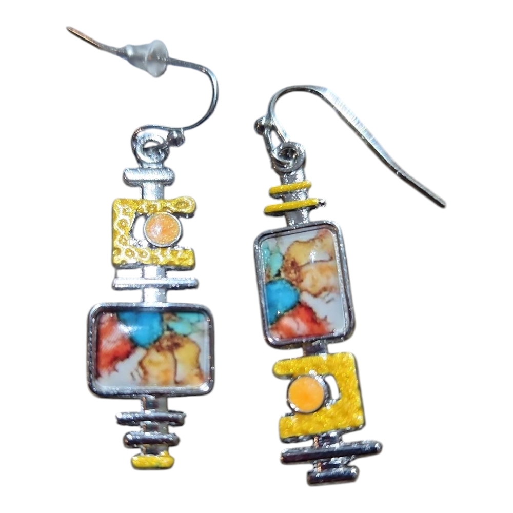 Colorful Geometric Dangle Earrings